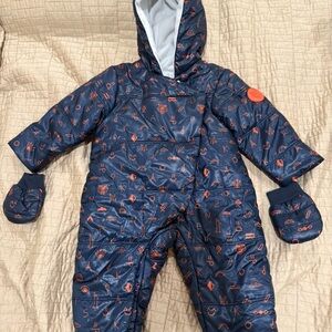 Kenzo Navy and Orange Patterned Kids Footie